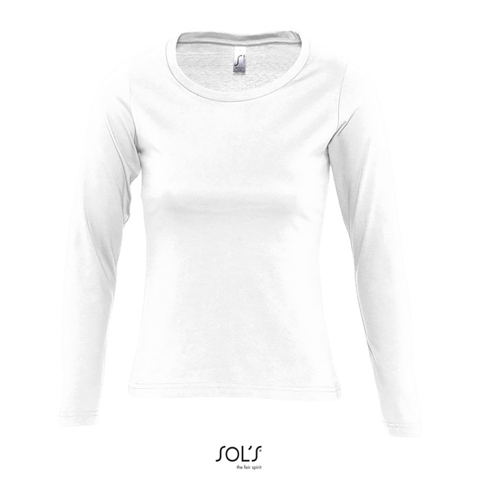 T-shirt manches longues publicitaire femme 150g - MAJESTIC Blanc 1